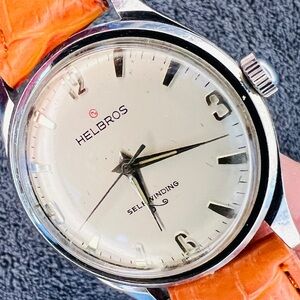 Watch Vintage Helbros Self-winding (Auto) with Leather Strap